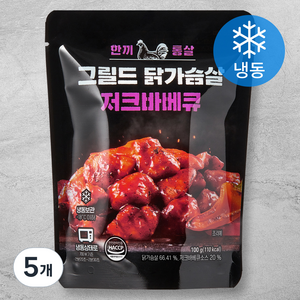 한끼통살 그릴드 닭가슴살 저크바베큐 (냉동), 100g, 5개