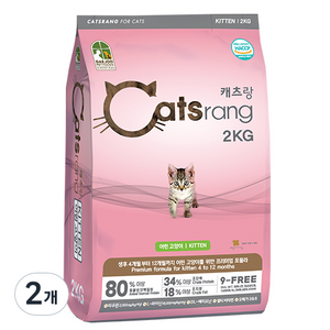 캐츠랑 키튼 고양이 건식사료, 닭+참치, 2kg, 2개