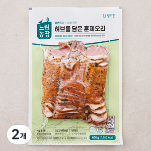 느린농장 허브를 담은 훈제오리 1등급, 600g, 2개