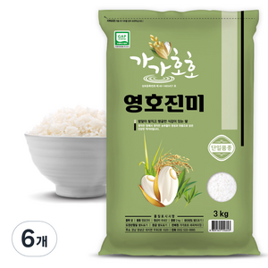 가가호호 영호진미 쌀, 특등급, 3kg, 6개