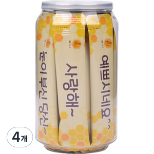 찐허니 벌꿀스틱 레터링 투명캔, 200g, 4개