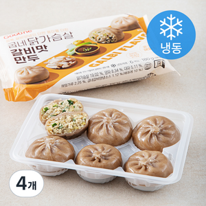 굽네 닭가슴살 갈비맛 만두 6개입 (냉동), 180g, 4개