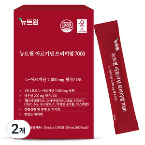 뉴트원 아르기닌 프리미엄 7000 15p, 300ml, 2개