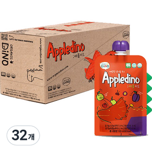 오가닉디노 유기농 과채주스 애플디노, 혼합맛(사과/푸룬), 100ml, 32개