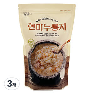 일일곡식 국산 현미 누룽지, 800g, 3개