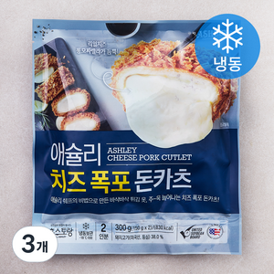 애슐리 치즈 폭포 돈카츠 2개입 (냉동), 300g, 3개