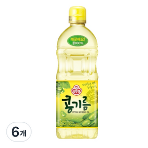 오뚜기 콩기름, 900ml, 6개