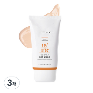 맥퀸뉴욕 UV데일리 선크림 SPF50+ PA+++, 50g, 3개