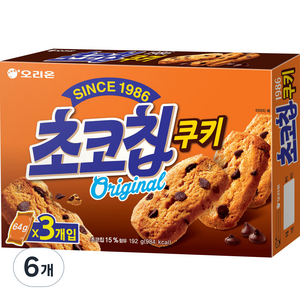 오리온 초코칩쿠키, 192g, 6개