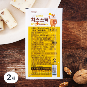 끌레베르 치즈스틱 호두, 98g, 2개