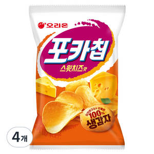 오리온 포카칩 스윗치즈맛 감자스낵, 60g, 4개