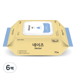 네이즈 심플 물티슈 캡형, 55g, 70매, 6세트