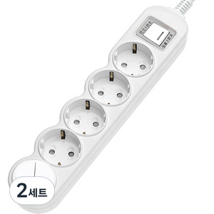 에코파워탭 LED 일반 메인 과부하차단 멀티탭 5구 EPM-L305A + 안전커버 세트, 2.5m, 2세트