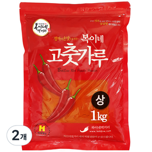 복이네먹거리 중국산 고추가루 보통맛 떡볶이 소스용 상, 2개, 1kg