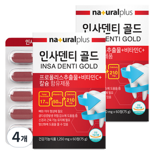내츄럴플러스 인사덴티 골드 75g, 60정, 4개