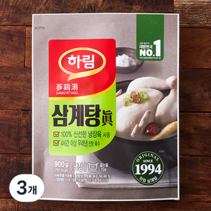 하림 삼계탕 진, 900g, 3개