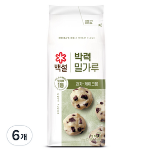 백설 박력 밀가루, 1kg, 6개