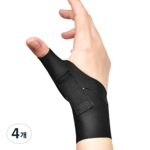 바디락 슬림핏 엄지손가락 고정용 손목 보호대 오른손 블랙, 4개