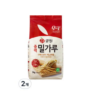 [큐원] 다목적용밀가루, 3kg, 2개