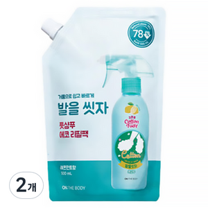 코튼풋 발을씻자 풋샴푸 레몬민트향 리필 500ml, 1개입, 2개