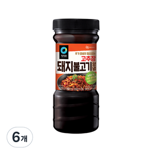 청정원 고추장 돼지불고기 양념, 840g, 6개