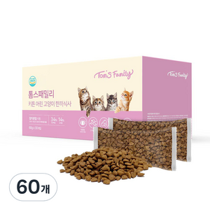 톰스패밀리 키튼 어린고양이 한끼식사, 생선, 60g, 60개