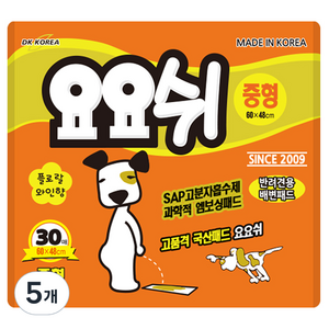 요요쉬 애견 배변패드 플로랄 와인향, 30개입, 5개