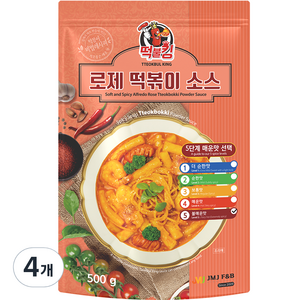 떡불킹 로제 떡볶이 소스 불매운맛, 500g, 4개