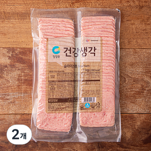 청정원 건강생각 슬라이스햄, 1kg, 2개