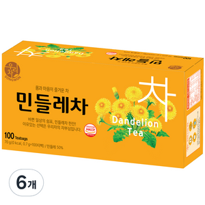 우리차 민들레차, 700mg, 100개입, 6개, 0.7g