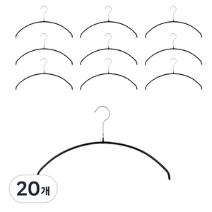 마와 논슬립 옷걸이 이코노믹 40P, 블랙, 20개