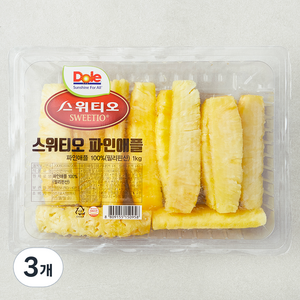 스위티오 파인애플, 1kg, 3개