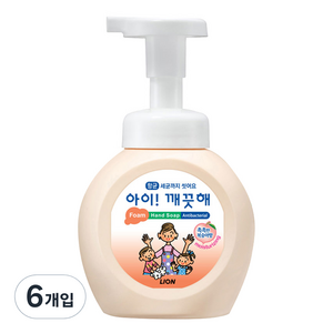 아이깨끗해 항균 폼 핸드솝 복숭아향, 250ml, 6개