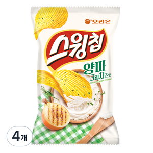 스윙칩 양파크림치즈맛, 60g, 4개