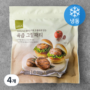 올가 한우와 국산 돼지고기로 두툼하게 만든 육즙 그릴패티 (냉동), 400g, 4개