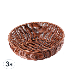 댓츠댓 키친 등나무 라탄 보울 라운드 딥 M, 브라운, 3개