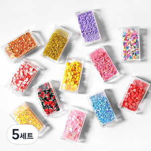 투영 네모케이스슬라임 토핑파츠 12종세트, 5세트, 혼합색상