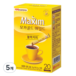 맥심 모카골드 마일드 블랙커피, 0.9g, 5개, 20개입