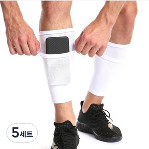 건강별밭 종아리 포켓 보호대 좌우 세트 화이트, 5세트