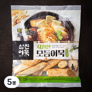 삼진어묵 시원한 모듬어묵 무파마, 456g, 5봉