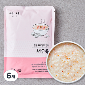 서울마님죽 새우죽, 500g, 6개