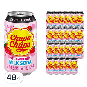 츄파춥스 딸기 밀크소다 제로, 350ml, 48개