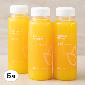 올가니카 퓨어 오렌지, 190ml, 6개