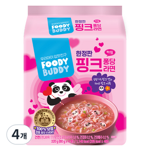 푸디버디 핑크 퐁당 라면 80g, 16개