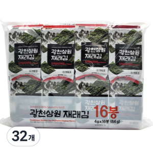 삼원 광천 재래 도시락김 16p, 64g, 2개