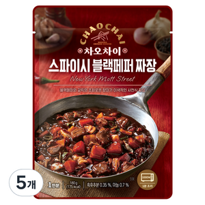 차오차이 스파이시 블랙페퍼 짜장, 180g, 5개