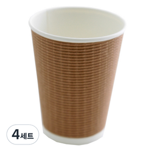 3중 단열 종이컵 엠보싱 크라프트 360ml, 25개, 4세트