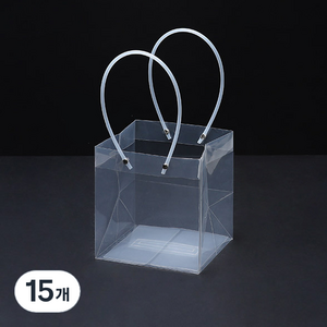 미화부장 PVC 비닐 꽃다발 화분 식물 선물 케이크 포장 투명 긴 대형 쇼핑백, 05 사각 소, 15개