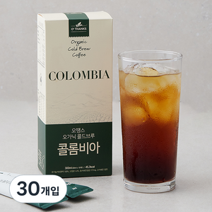 오땡스 유기가공식품 인증 콜드브루 콜롬비아 스틱, 30ml, 30개입