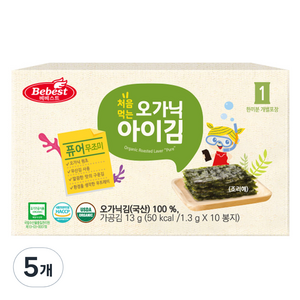 베베스트 처음먹는 오가닉 아이김 10p, 13g, 5개, 퓨어